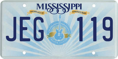 MS license plate JEG119