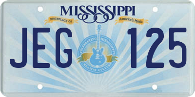 MS license plate JEG125