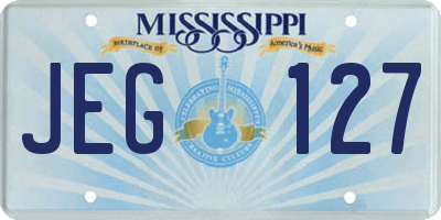 MS license plate JEG127