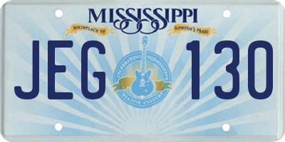 MS license plate JEG130