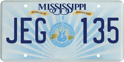 MS license plate JEG135