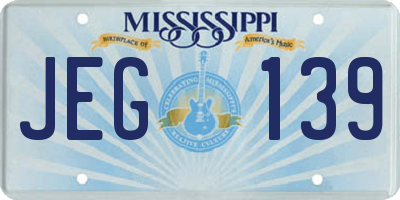 MS license plate JEG139