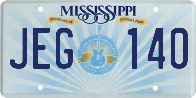 MS license plate JEG140