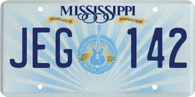 MS license plate JEG142