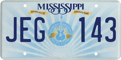 MS license plate JEG143