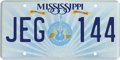 MS license plate JEG144