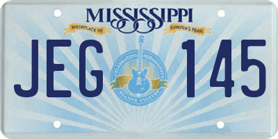 MS license plate JEG145