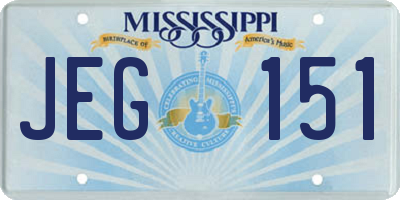 MS license plate JEG151