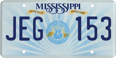 MS license plate JEG153