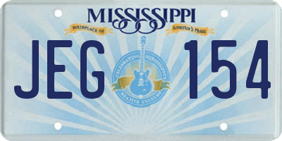 MS license plate JEG154