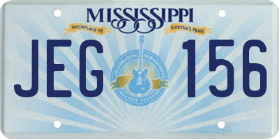MS license plate JEG156
