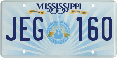 MS license plate JEG160
