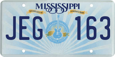 MS license plate JEG163