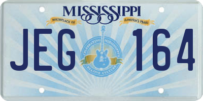 MS license plate JEG164