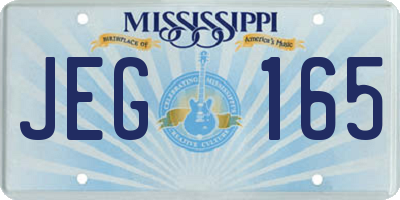 MS license plate JEG165