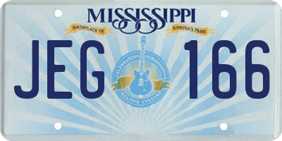 MS license plate JEG166