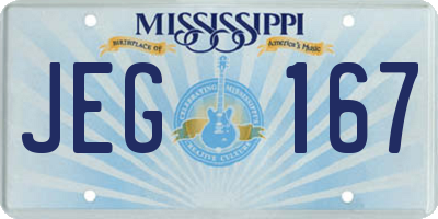MS license plate JEG167