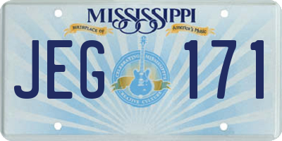 MS license plate JEG171