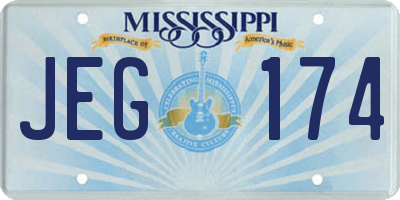 MS license plate JEG174