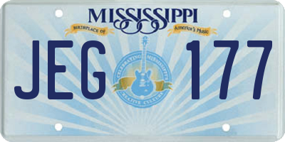 MS license plate JEG177