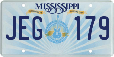 MS license plate JEG179