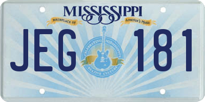 MS license plate JEG181
