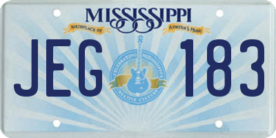 MS license plate JEG183