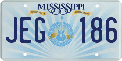 MS license plate JEG186