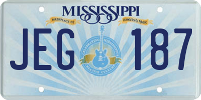 MS license plate JEG187