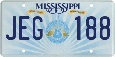 MS license plate JEG188