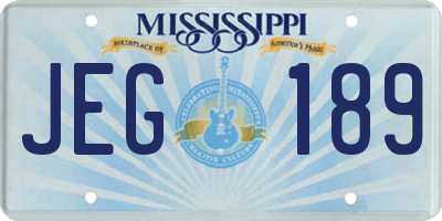 MS license plate JEG189
