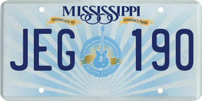 MS license plate JEG190