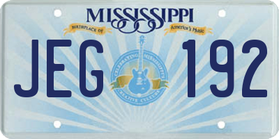 MS license plate JEG192