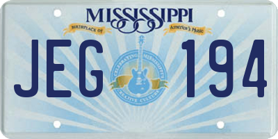 MS license plate JEG194