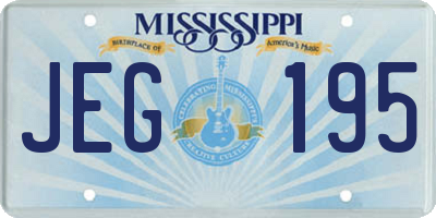 MS license plate JEG195