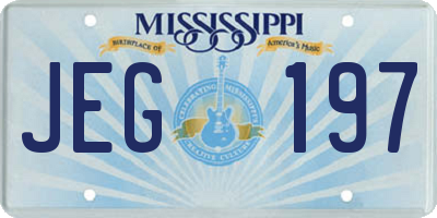 MS license plate JEG197