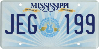 MS license plate JEG199