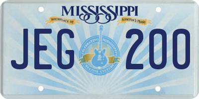 MS license plate JEG200