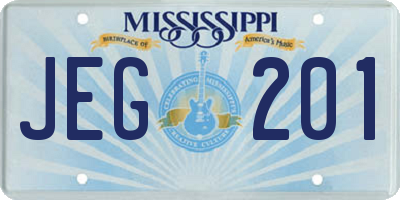 MS license plate JEG201