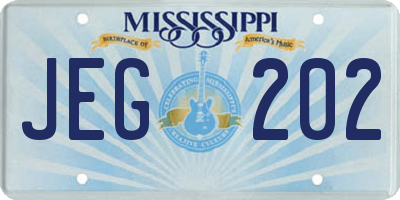 MS license plate JEG202
