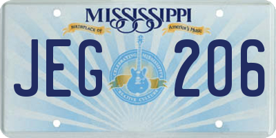 MS license plate JEG206