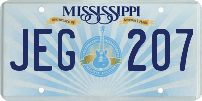 MS license plate JEG207
