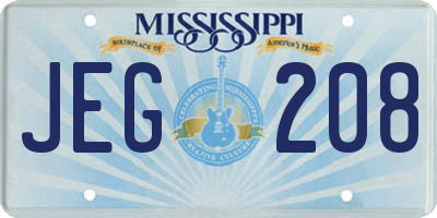 MS license plate JEG208