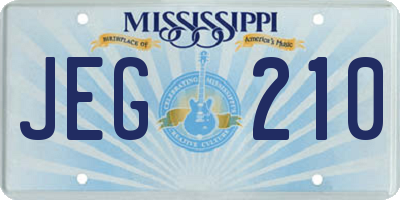 MS license plate JEG210