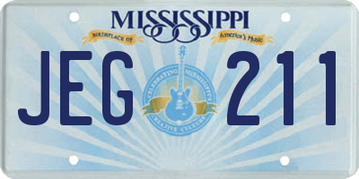 MS license plate JEG211