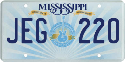MS license plate JEG220