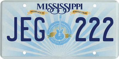 MS license plate JEG222