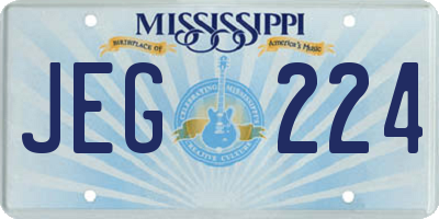MS license plate JEG224