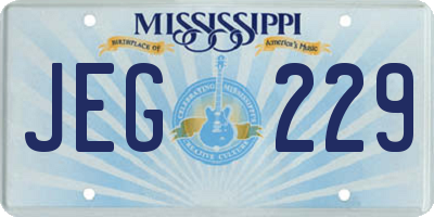MS license plate JEG229