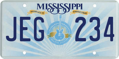 MS license plate JEG234